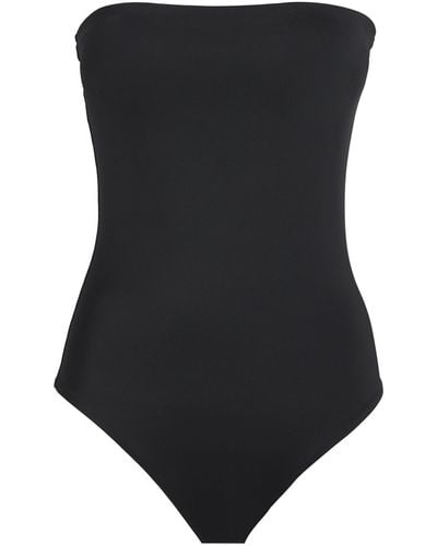 Johanna Ortiz Strapless Jungle Shant Swimsuit - Black