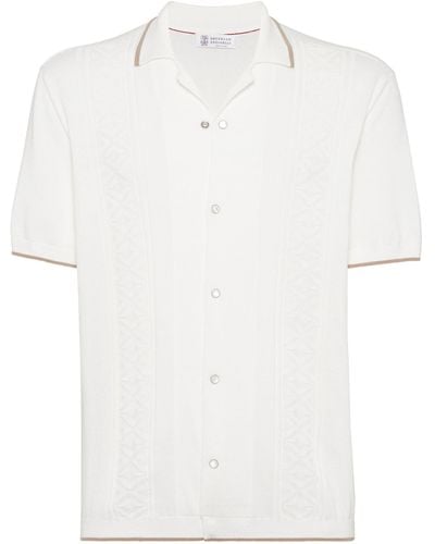Brunello Cucinelli Cotton Short-sleeve Shirt - White