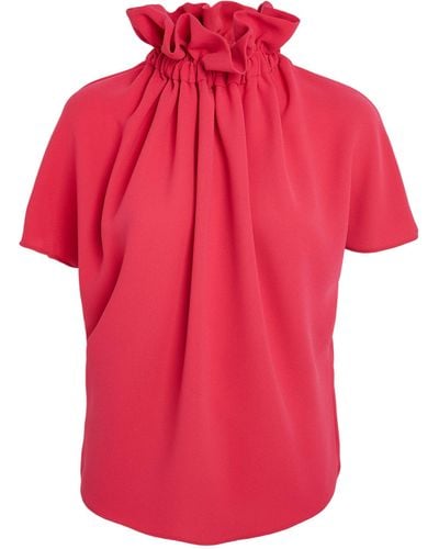 Edeline Lee Draped Benedict Blouse - Red