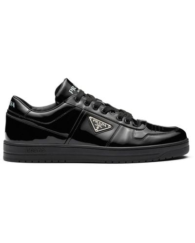 Prada Patent Leather Downtown Sneakers - Black