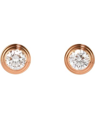 Cartier Medium Rose Gold And Diamond D'amour Earrings - Metallic