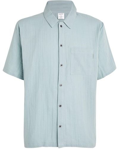 Calvin Klein Cotton Pajama Shirt - Blue