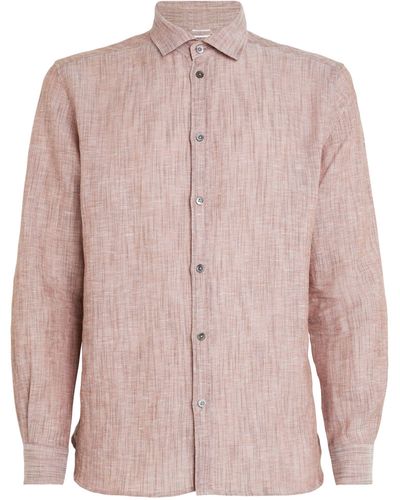 Zimmerli of Switzerland Linen-cotton Shirt - Pink