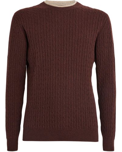 Johnstons of Elgin Cashmere Cable-knit Sweater - Brown