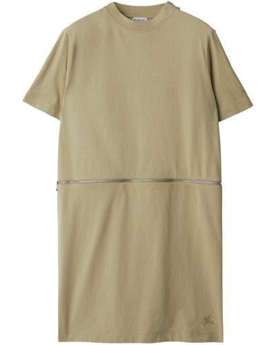 Burberry Cotton T-shirt Mini Dress - Green