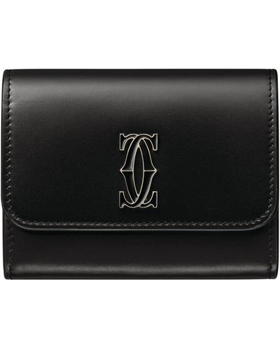 Cartier Mini Leather C De Wallet - Black