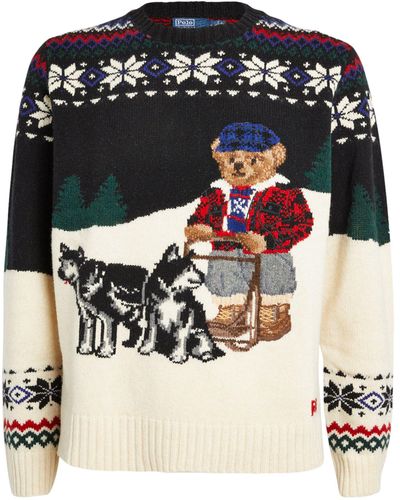 Ralph Lauren Wool-blend Polo Bear Sweater - Black
