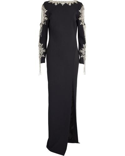 Pamella Roland Crystal-embellished Cut-out Gown - Black
