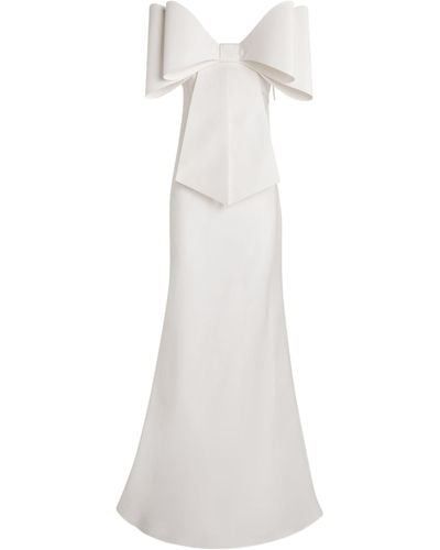 Mach & Mach Organza Le Cadeau Maxi Dress - White