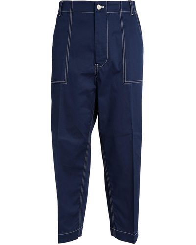 Moncler Topstitched Utility Trousers - Blue