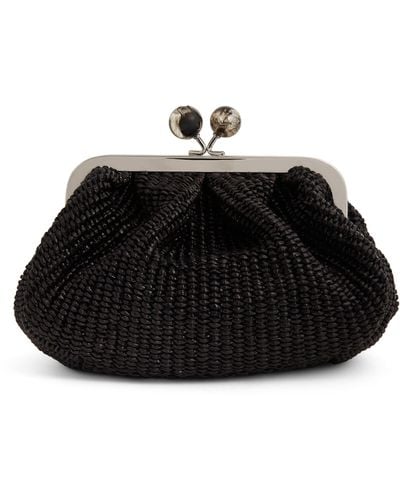 Weekend by Maxmara Small Woven Pasticcino Clutch Bag - Black