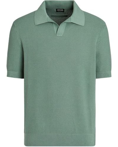 Zegna Premium Cotton Polo Shirt - Green