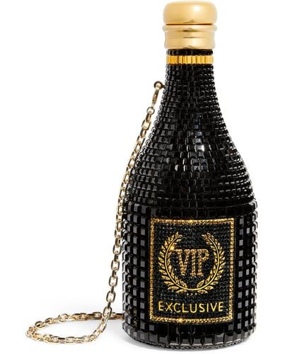 Judith Leiber Champagne Bottle Vip Clutch Bag - Black