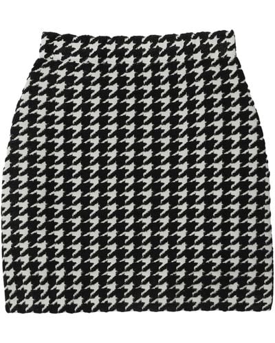Burberry Toweling Houndstooth Mini Skirt - Black