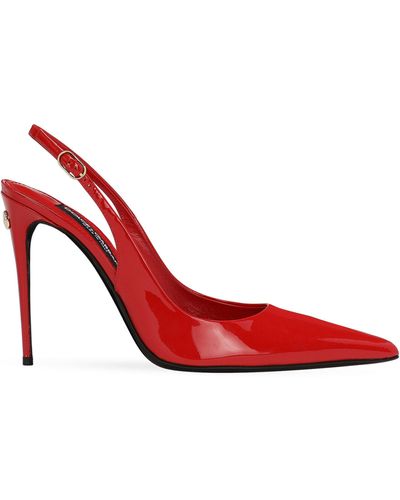 Dolce & Gabbana Patent Leather Slingbacks 105 - Red