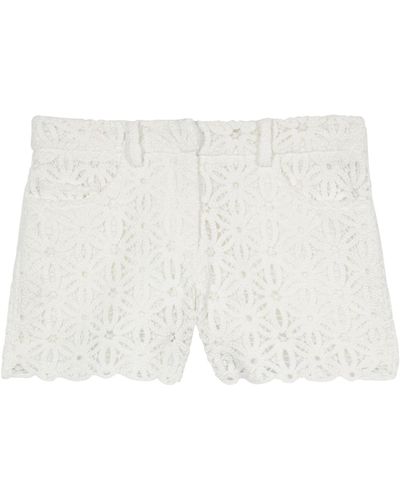 The Kooples Cotton Guipure Shorts - White