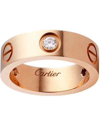 Cartier Rose Gold And Diamond Love Ring - Brown