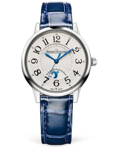 Jaeger-lecoultre Medium Stainless Steel And Diamond Rendez-vous Night & Day Watch 34mm - Blue