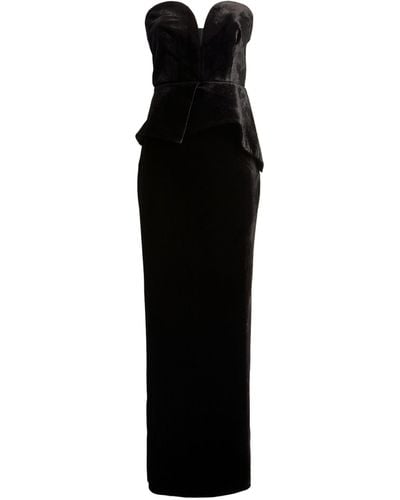 Roland Mouret Velvet Strapless Gown - Black