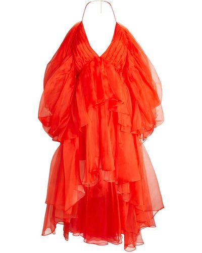 Zimmermann Ruffle Mini Dress - Red
