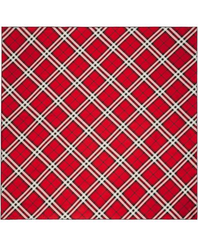 Burberry Silk Check Square Scarf - Red