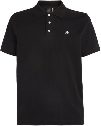 Moose Knuckles Cotton Pique Logo Polo Shirt - Black