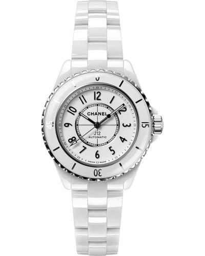 Chanel Ceramic And Steel J12 Caliber 12.2 Watch 33mm - White