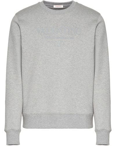Valentino Stretch-cotton Logo Sweatshirt - Grey