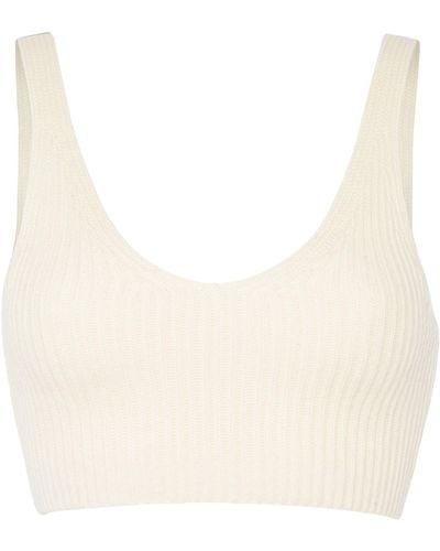 Cashmere In Love Rib-knit Reese Bralette - White