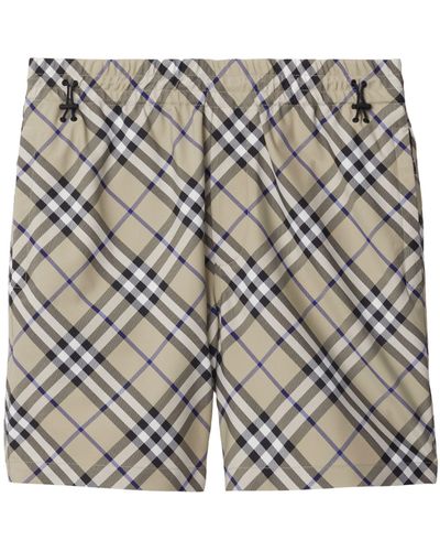 Burberry Relaxed Check Shorts - Grey