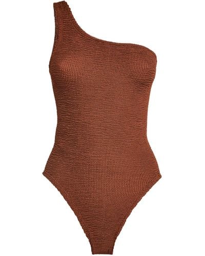 Hunza G One-shoulder Nancy Swimsuit - Brown