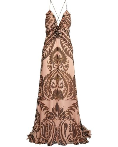 Etro Silk Printed Maxi Dress - Brown
