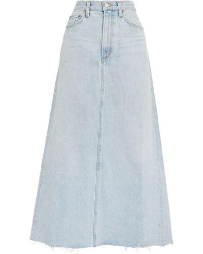 Agolde Denim Hilla Maxi Skirt - Blue