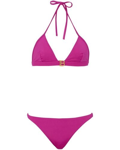 Balmain B Triangle Bikini - Purple