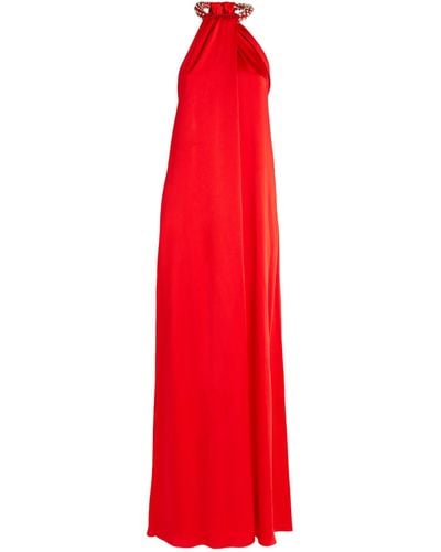 Stella McCartney Embellished Halterneck Gown - Red