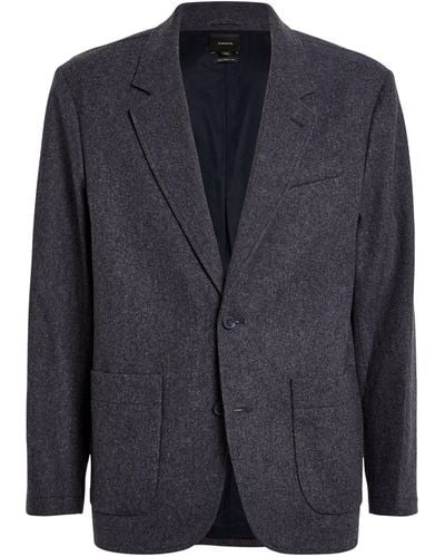 Vince Wool-blend Herringbone Blazer - Blue