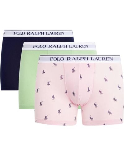 Polo Ralph Lauren Stretch-cotton Low-rise Briefs (pack Of 3) - Pink