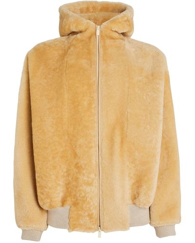 Fear Of God Shearling Hooded Bomber - Natural