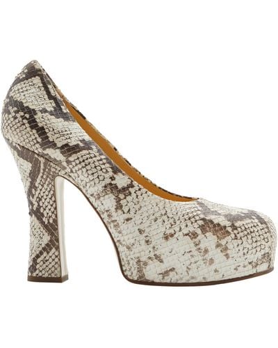 Burberry Snakeskin-embossed Leather Arch Pumps 130 - Metallic