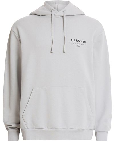 AllSaints Organic Cotton Access Logo Hoodie - Grey