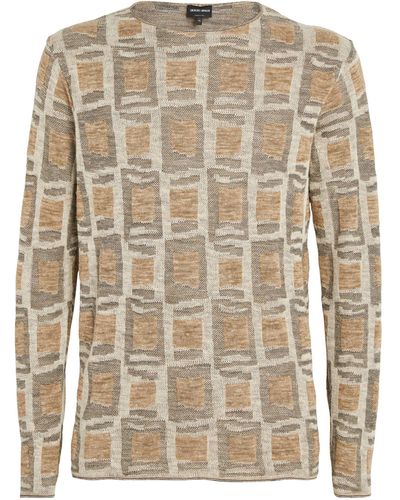 Giorgio Armani Linen-wool Blend Sweater - Natural