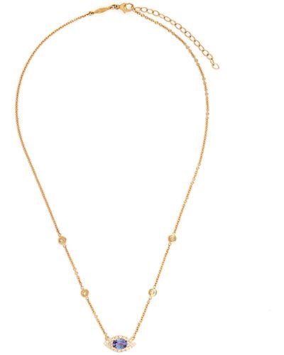 Jacquie Aiche Small Yellow Gold, Diamond And Tanzanite Center Eye Necklace - Metallic