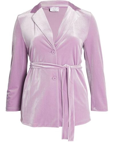 Marina Rinaldi Velvet Wrap Jacket - Purple