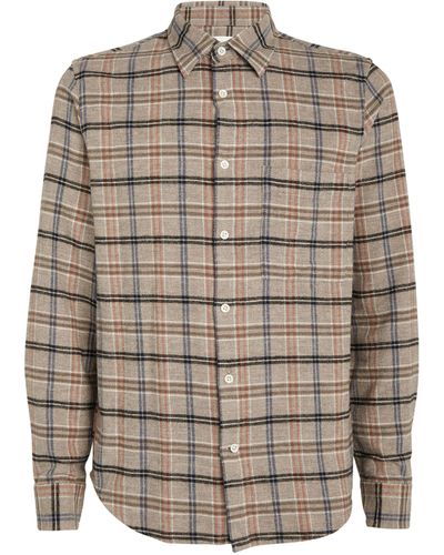 NN07 Cotton Check Overshirt - Gray