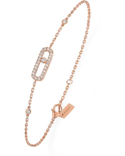Messika Pink Gold And Diamond Move Uno Bracelet - Metallic
