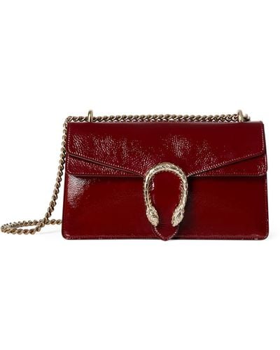 Gucci Small Rosso Ancora Patent Leather Dionysus Shoulder Bag - Red