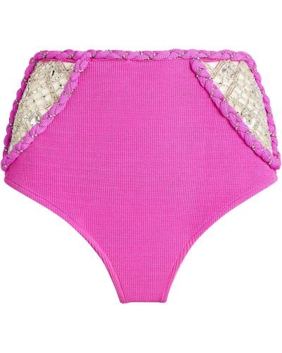 PATBO X Harrods Hand-beaded Bikini Bottoms - Pink