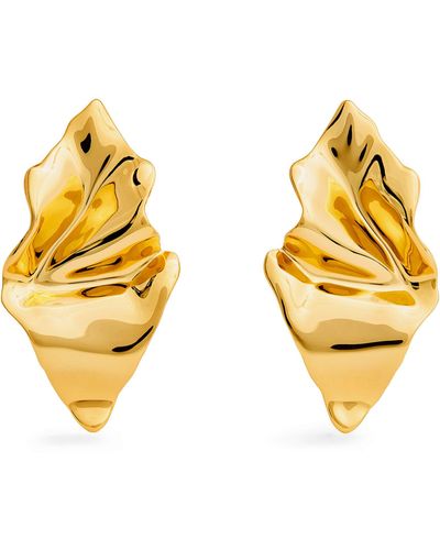 Alexis Gold-plated Crumpled Earrings - Metallic