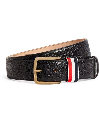 Thom Browne Leather Tricolour Belt - Black