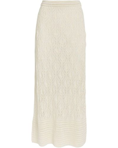 LeKasha Linen Crochet Beach Skirt - White